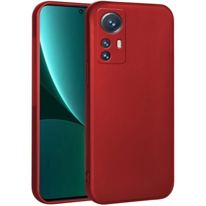 Xiaomi Mi 12 Lite Kılıf İnce Soft Mat Renkli Esnek Silikon Kapak - Kırmızı