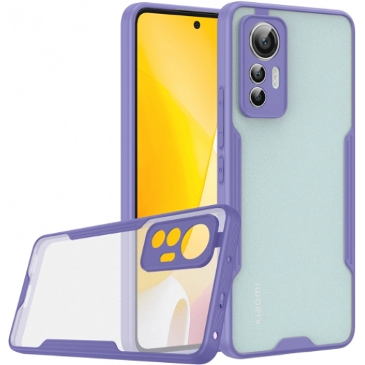 Xiaomi Mi 12 Lite Kılıf Renkli Silikon Kamera Lens Korumalı Şeffaf Parfe Kapak - Lila