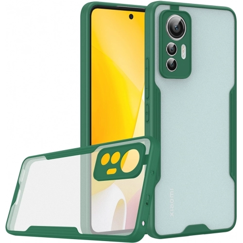 Xiaomi Mi 12 Lite Kılıf Renkli Silikon Kamera Lens Korumalı Şeffaf Parfe Kapak - Yeşil