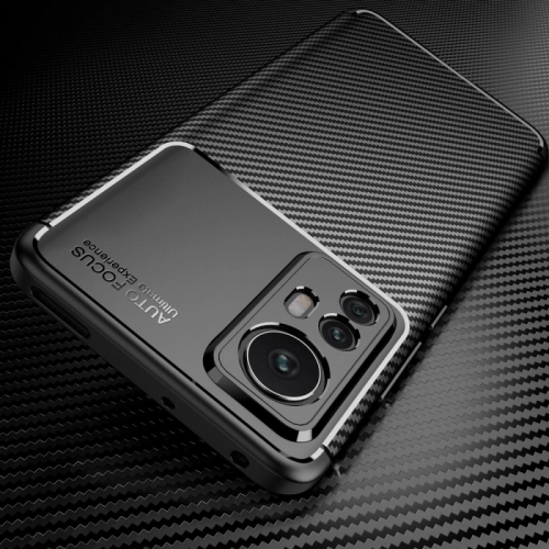 Xiaomi Mi 12 Lite Kılıf Silikon Parmak İzi Bırakmayan Karbon Soft Negro Kapak - Siyah