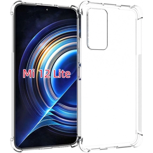 Xiaomi Mi 12 Lite Kılıf Silikon Köşe Korumalı Airbag Darbe Emici Kapak - Şeffaf