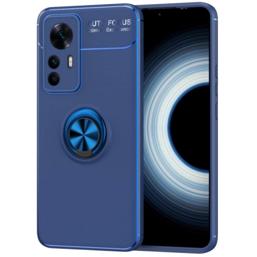 Xiaomi Mi 12T Kılıf Renkli Silikon Yüzüklü Standlı Auto Focus Ravel Kapak - Mavi