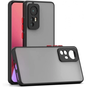 Xiaomi Mi 12T Kılıf Kamera Korumalı Arkası Şeffaf Mat Silikon Kapak - Siyah