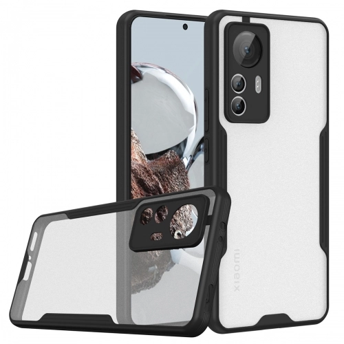 Xiaomi Mi 12T Kılıf Renkli Silikon Kamera Lens Korumalı Şeffaf Parfe Kapak - Siyah