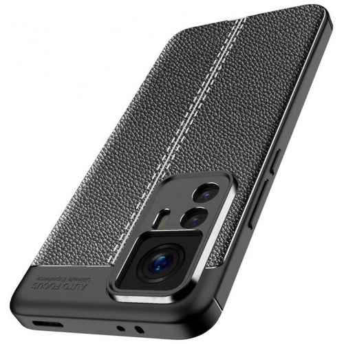 Xiaomi Mi 12T Pro Kılıf Deri Görünümlü Lüks Parmak İzi Bırakmaz Niss Silikon Kapak - Lacivert