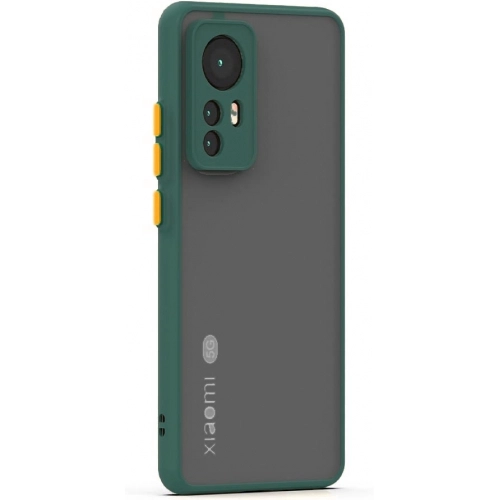 Xiaomi Mi 12T Pro Kılıf Kamera Korumalı Arkası Şeffaf Mat Silikon Kapak - Koyu Yeşil