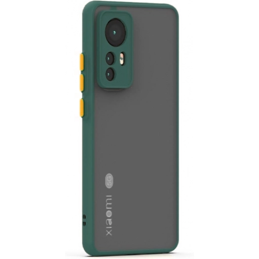 Xiaomi Mi 12T Pro Kılıf Kamera Korumalı Arkası Şeffaf Mat Silikon Kapak - Koyu Yeşil