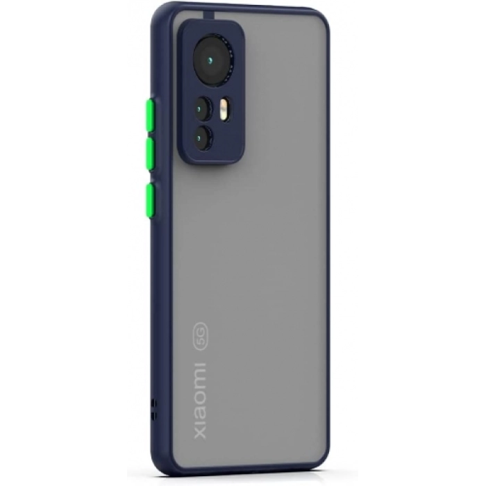 Xiaomi Mi 12T Pro Kılıf Kamera Korumalı Arkası Şeffaf Mat Silikon Kapak - Lacivert