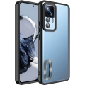 Xiaomi Mi 12T Pro Kılıf Kamera Lens Korumalı Şeffaf Renkli Logo Gösteren Parlak Kapak - Siyah