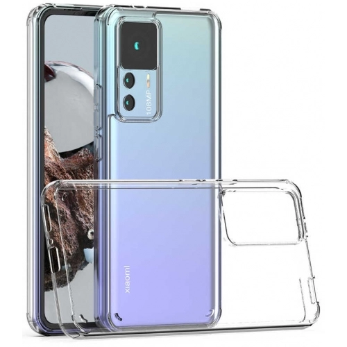Xiaomi Mi 12T Pro Kılıf Korumalı Kenarları Silikon Arkası Sert Coss Kapak - Şeffaf