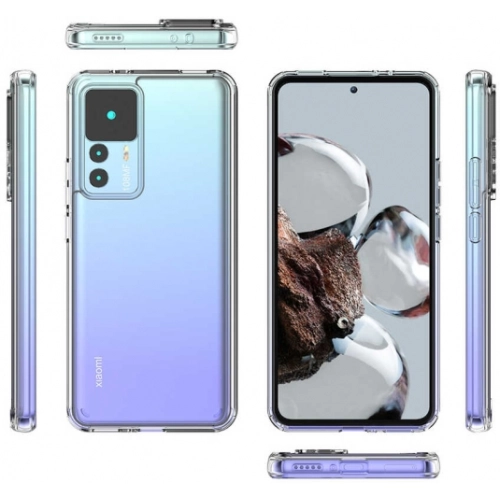 Xiaomi Mi 12T Pro Kılıf Korumalı Kenarları Silikon Arkası Sert Coss Kapak - Şeffaf