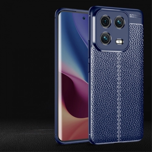 Xiaomi Mi 13 Kılıf Deri Görünümlü Lüks Parmak İzi Bırakmaz Niss Silikon Kapak - Lacivert