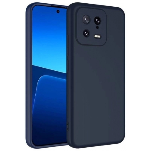 Xiaomi Mi 13 Kılıf İçi Kadife Mat Mara Lansman Silikon Kapak  - Lacivert