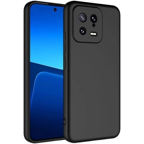 Xiaomi Mi 13 Kılıf İçi Kadife Mat Mara Lansman Silikon Kapak  - Siyah