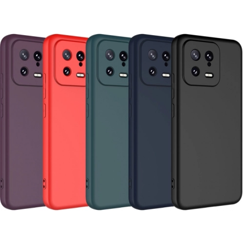 Xiaomi Mi 13 Kılıf İçi Kadife Mat Mara Lansman Silikon Kapak  - Siyah