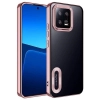 Xiaomi Mi 13 Kılıf Kamera Lens Korumalı Şeffaf Renkli Logo Gösteren Parlak Kapak - Rose Gold