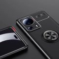 Xiaomi Mi 13 Lite Kılıf Renkli Silikon Yüzüklü Standlı Auto Focus Ravel Kapak - Siyah