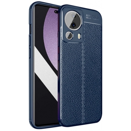 Xiaomi Mi 13 Lite Kılıf Deri Görünümlü Lüks Parmak İzi Bırakmaz Niss Silikon Kapak - Lacivert