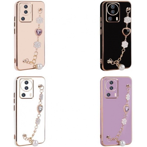 Xiaomi Mi 13 Lite Kılıf El Tutamaçlı Kamera Korumalı Taka Silikon Kapak - Pembe