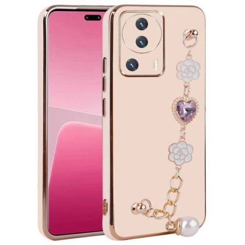 Xiaomi Mi 13 Lite Kılıf El Tutamaçlı Kamera Korumalı Taka Silikon Kapak - Pembe