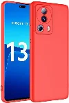 Xiaomi Mi 13 Lite Kılıf İçi Kadife Mat Mara Lansman Silikon Kapak  - Kırmızı