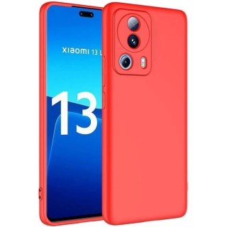 Xiaomi Mi 13 Lite Kılıf İçi Kadife Mat Mara Lansman Silikon Kapak  - Kırmızı