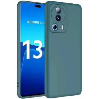 Xiaomi Mi 13 Lite Kılıf İçi Kadife Mat Mara Lansman Silikon Kapak  - Koyu Yeşil