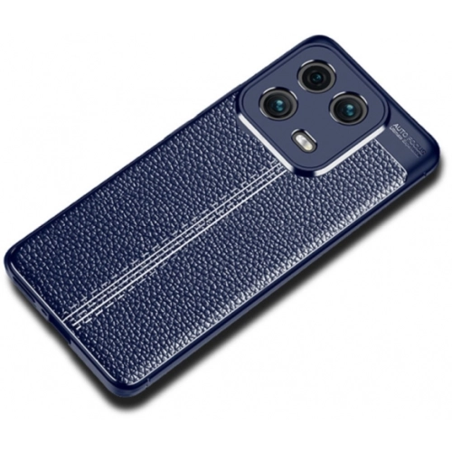 Xiaomi Mi 13 Pro Kılıf Deri Görünümlü Lüks Parmak İzi Bırakmaz Niss Silikon Kapak - Lacivert