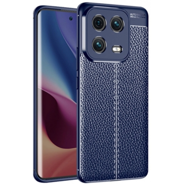 Xiaomi Mi 13 Pro Kılıf Deri Görünümlü Lüks Parmak İzi Bırakmaz Niss Silikon Kapak - Lacivert