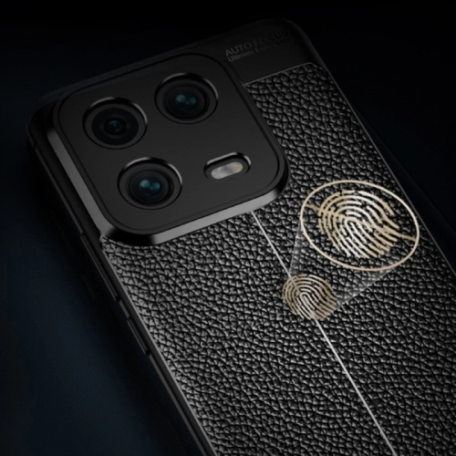 Xiaomi Mi 13 Pro Kılıf Deri Görünümlü Lüks Parmak İzi Bırakmaz Niss Silikon Kapak - Siyah