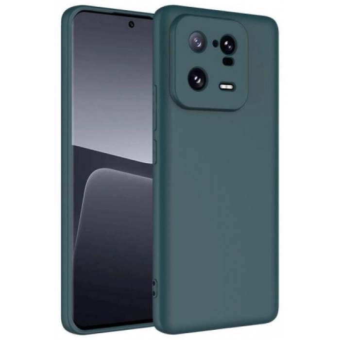 Xiaomi Mi 13 Pro Kılıf İçi Kadife Mat Mara Lansman Silikon Kapak  - Koyu Yeşil