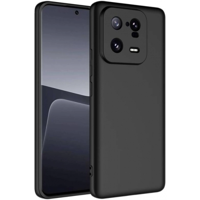 Xiaomi Mi 13 Pro Kılıf İçi Kadife Mat Mara Lansman Silikon Kapak  - Siyah