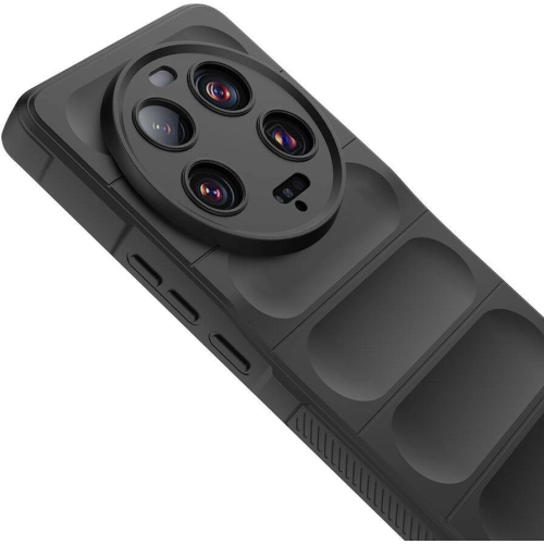 Xiaomi Mi 13 Ultra Kılıf Esnek TPU Oyuklu Arka Yüzey Tasarımlı Zore Etnik Silikon Kapak - Siyah