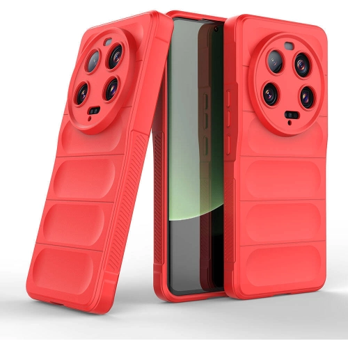 Xiaomi Mi 13 Ultra Kılıf Esnek TPU Oyuklu Arka Yüzey Tasarımlı Zore Etnik Silikon Kapak - Kırmızı