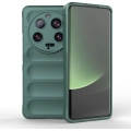 Xiaomi Mi 13 Ultra Kılıf Esnek TPU Oyuklu Arka Yüzey Tasarımlı Zore Etnik Silikon Kapak - Koyu Yeşil