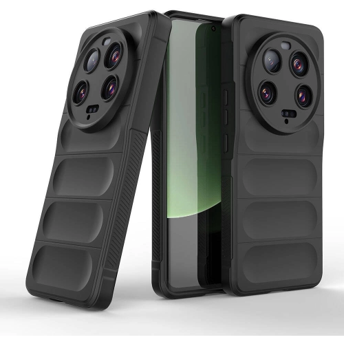 Xiaomi Mi 13 Ultra Kılıf Esnek TPU Oyuklu Arka Yüzey Tasarımlı Zore Etnik Silikon Kapak - Siyah