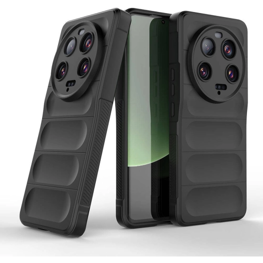 Xiaomi Mi 13 Ultra Kılıf Esnek TPU Oyuklu Arka Yüzey Tasarımlı Zore Etnik Silikon Kapak - Siyah