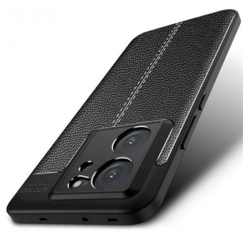 Xiaomi Mi 13T Kılıf Deri Görünümlü Lüks Parmak İzi Bırakmaz Niss Silikon Kapak - Siyah