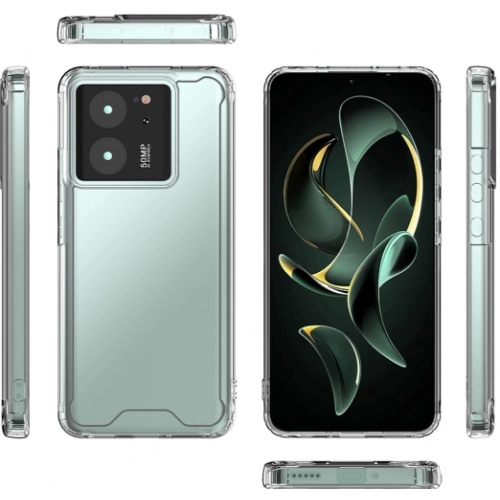 Xiaomi Mi 13T Kılıf Lux Korumalı Kenarları Silikon Arkası Sert Coss Kapak - Şeffaf