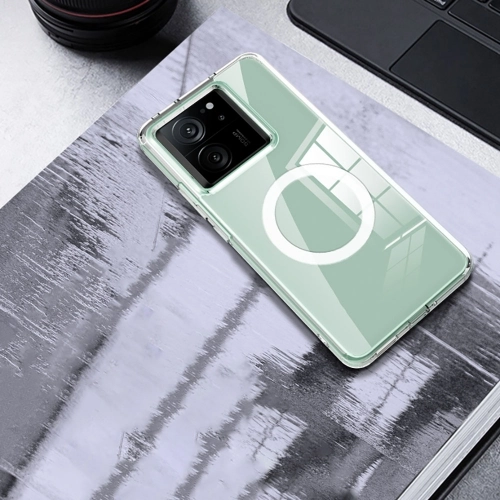 Xiaomi Mi 13T Kılıf Mat Arka Yüzey Wireless Şarj Özellikli Flet Magsafe Kapak - Şeffaf