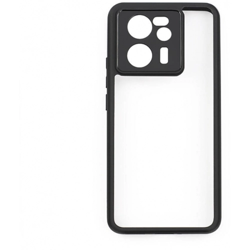 Xiaomi Mi 13T Pro Kılıf Arkası Şeffaf Kenarları Silikon Lüks Roll Kapak - Siyah