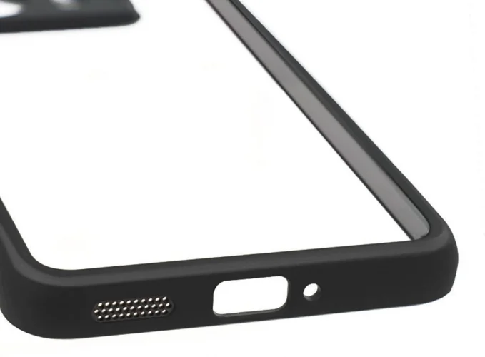 Xiaomi Mi 13T Pro Kılıf Arkası Şeffaf Kenarları Silikon Lüks Roll Kapak - Siyah