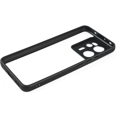 Xiaomi Mi 13T Pro Kılıf Arkası Şeffaf Kenarları Silikon Lüks Roll Kapak - Siyah