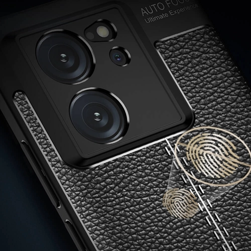 Xiaomi Mi 13T Pro Kılıf Deri Görünümlü Lüks Parmak İzi Bırakmaz Niss Silikon Kapak - Siyah