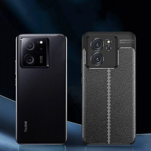 Xiaomi Mi 13T Pro Kılıf Deri Görünümlü Lüks Parmak İzi Bırakmaz Niss Silikon Kapak - Siyah