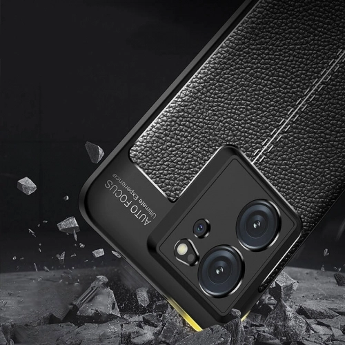 Xiaomi Mi 13T Pro Kılıf Deri Görünümlü Lüks Parmak İzi Bırakmaz Niss Silikon Kapak - Siyah