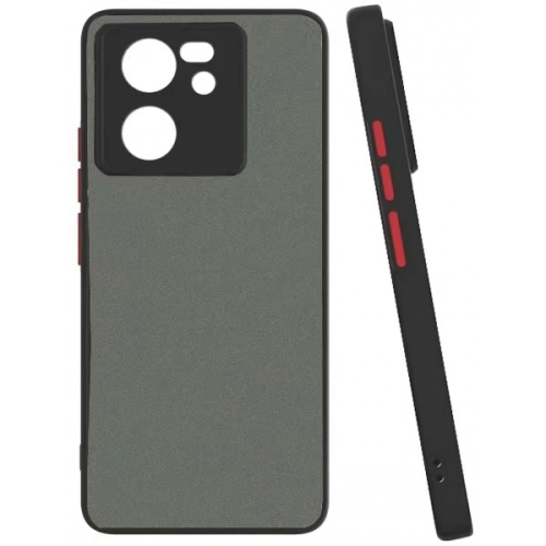 Xiaomi Mi 13T Pro Kılıf Kamera Korumalı Arkası Şeffaf Mat Silikon Kapak - Siyah