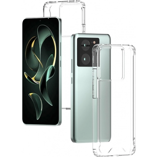 Xiaomi Mi 13T Pro Kılıf Lux Korumalı Kenarları Silikon Arkası Sert Coss Kapak - Şeffaf