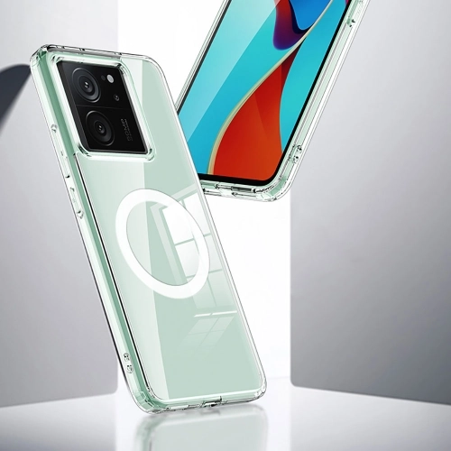 Xiaomi Mi 13T Pro Kılıf Mat Arka Yüzey Wireless Şarj Özellikli Flet Magsafe Kapak - Şeffaf