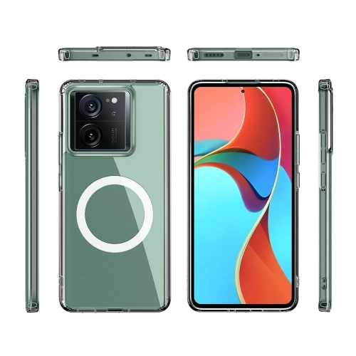 Xiaomi Mi 13T Pro Kılıf Mat Arka Yüzey Wireless Şarj Özellikli Flet Magsafe Kapak - Şeffaf